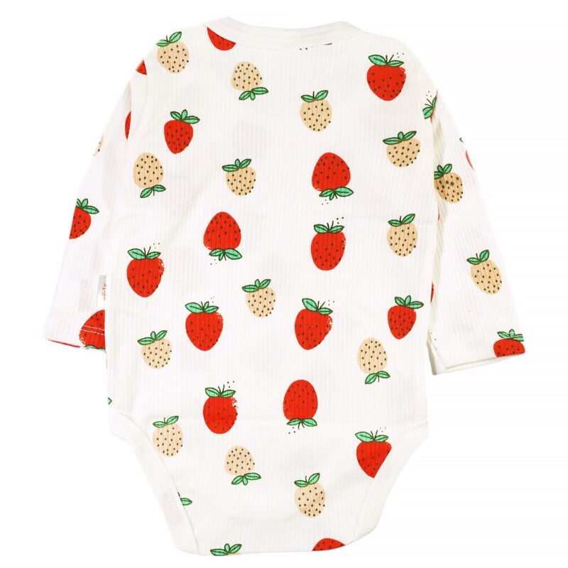 Nayinom μακρυμάνικο κορμάκι «White Strawberries» - Image 2