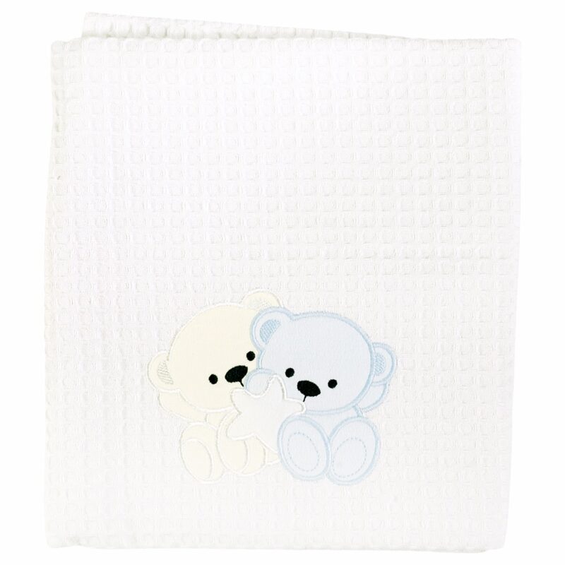 Little One καλοκαιρινό πικέ βρεφικό κουβερτάκι (1,12m X 0,78m) «A Big Teddy»