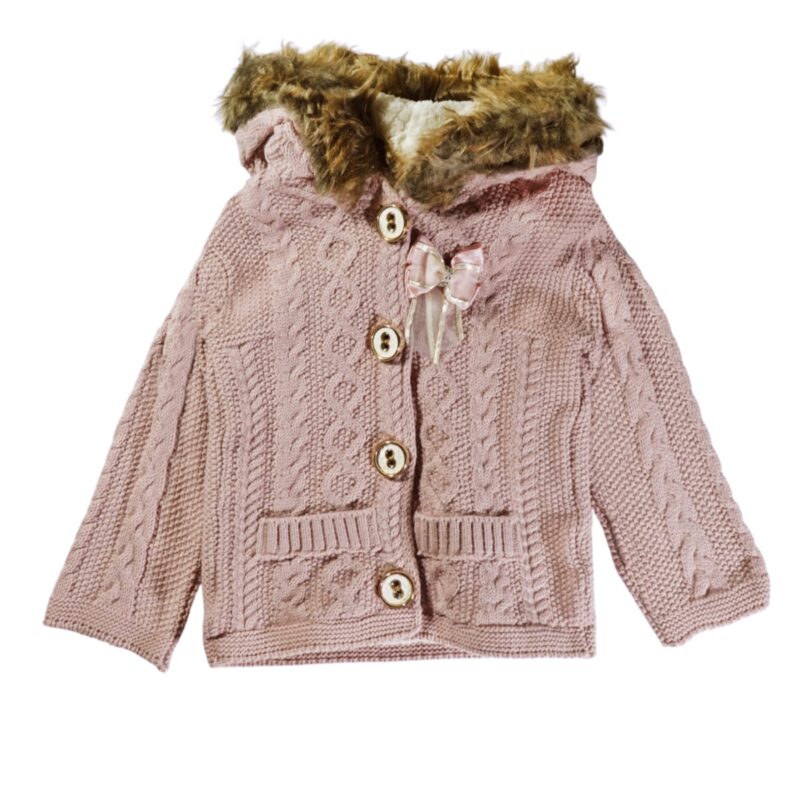 Lolitop Kids πλεκτή ζακέτα με κουκούλα και επένδυση «Cuteness»