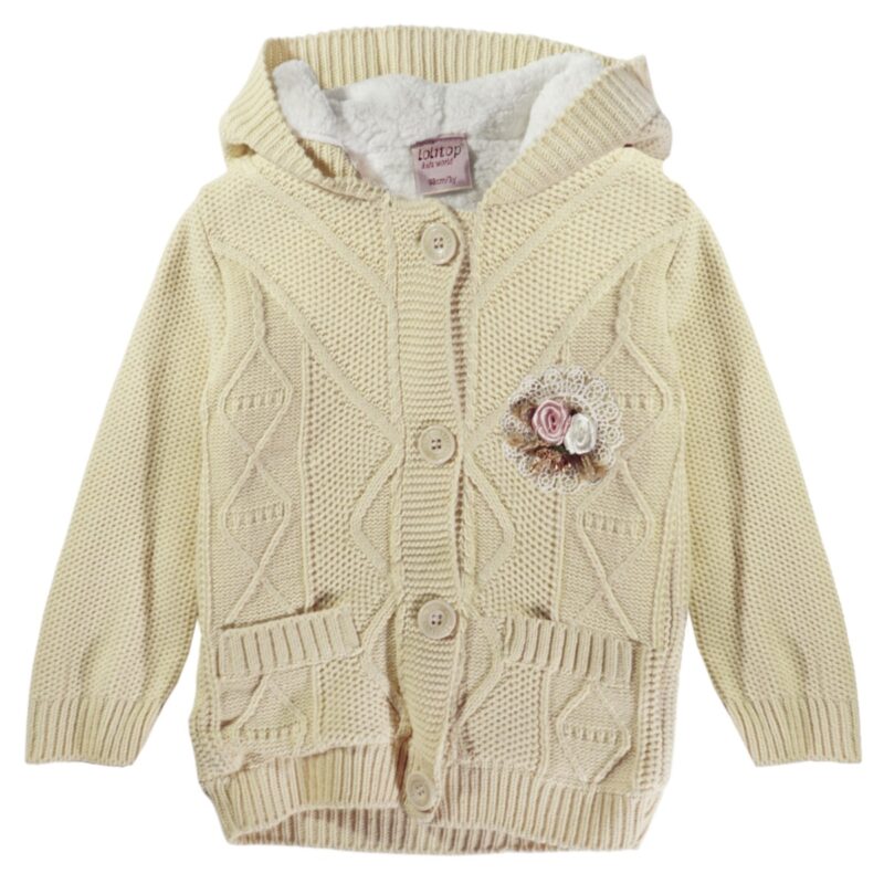 Lolitop Kids πλεκτή ζακέτα με κουκούλα και επένδυση «Classical»