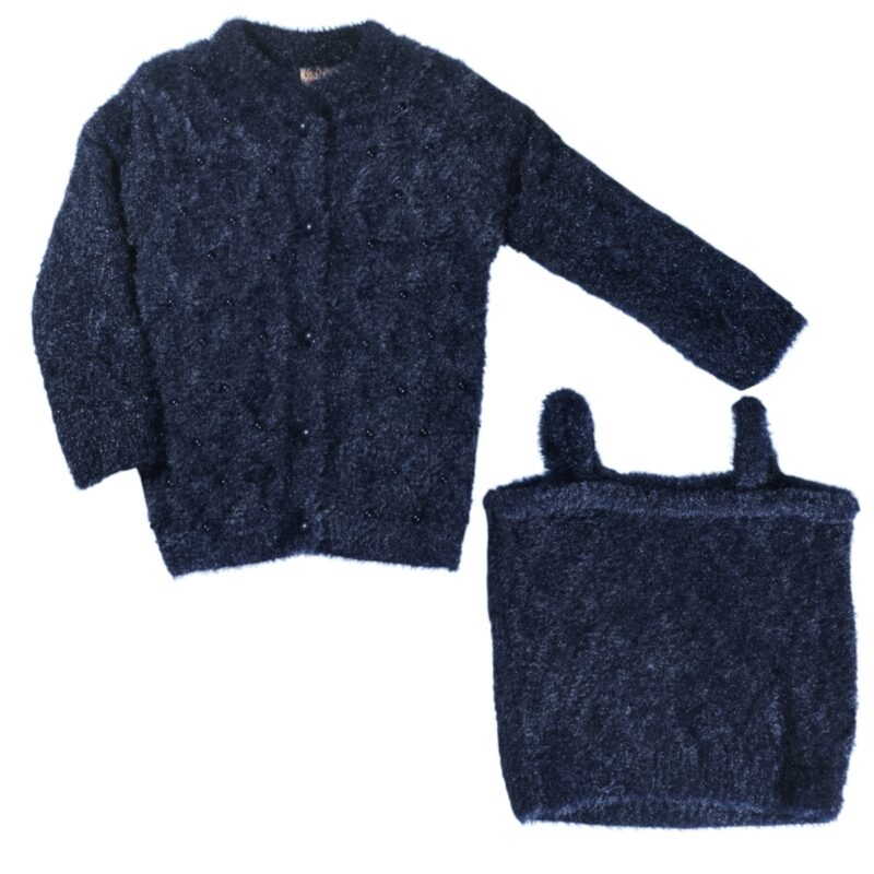 Lolitop Kids σετ ζακετούλα με μπλουζάκι τύπου μοχέρ «Blue Princess»