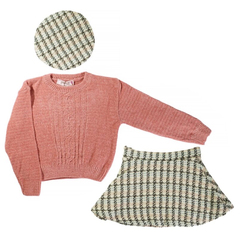 Gamzelim σετ πουλόβερ, φούστα και μπερές «Perfect Match»