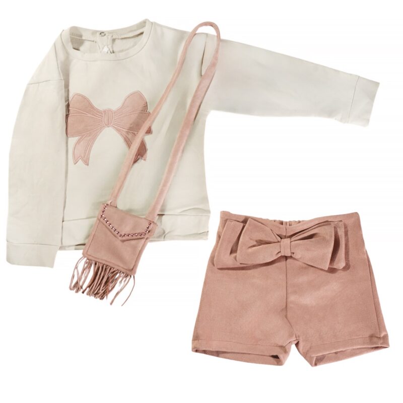 Gamzelim σετ μπλούζα, σορτσάκι και τσαντάκι «Perfect Bow»