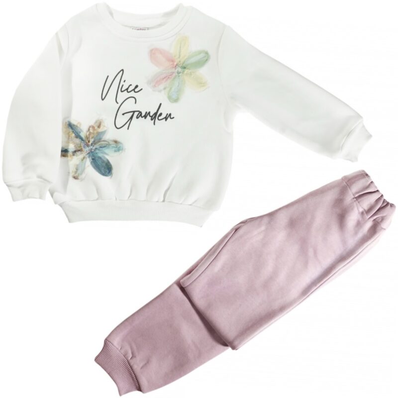 Lupita σετ φόρμας με χνούδι «Purple Garden»