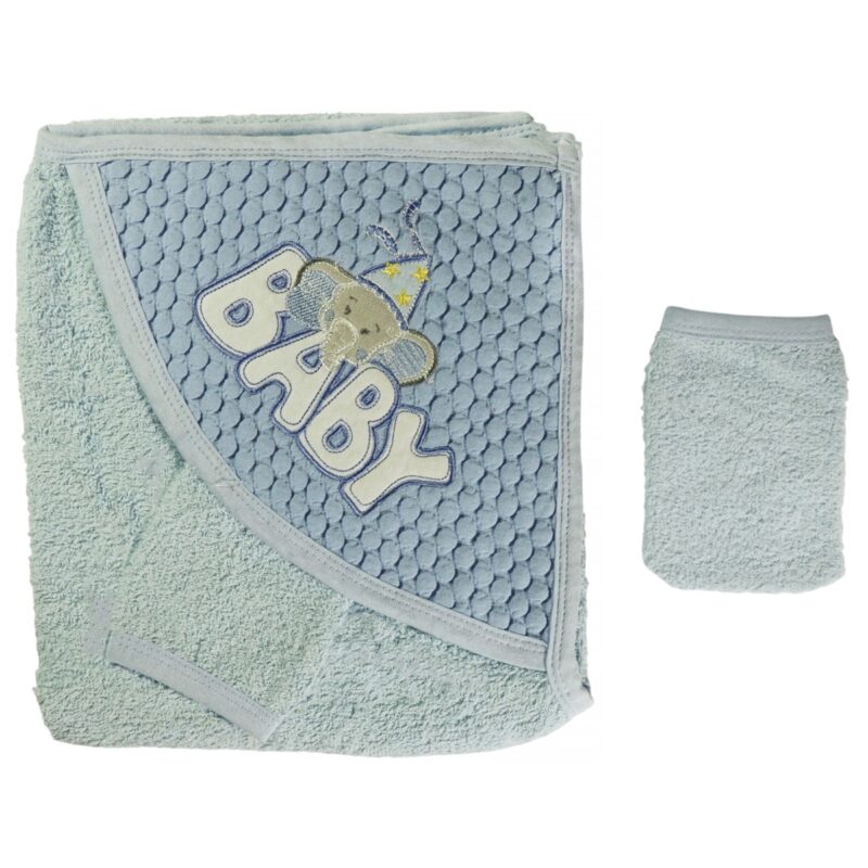 Bibilish μπουρνουζοπετσέτα με γαντάκι μπάνιου «Baby Elephant» (0,75 cm x 0,75 cm)