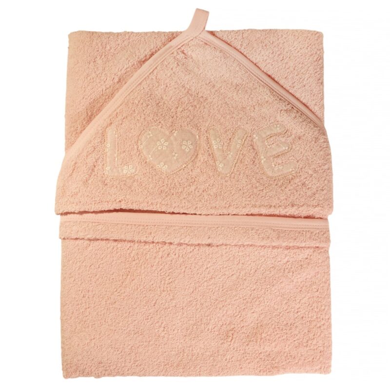 Tiasis μπουρνουζοπετσέτα με κορδόνι «Love» (1,20 cm x 1,20 cm)