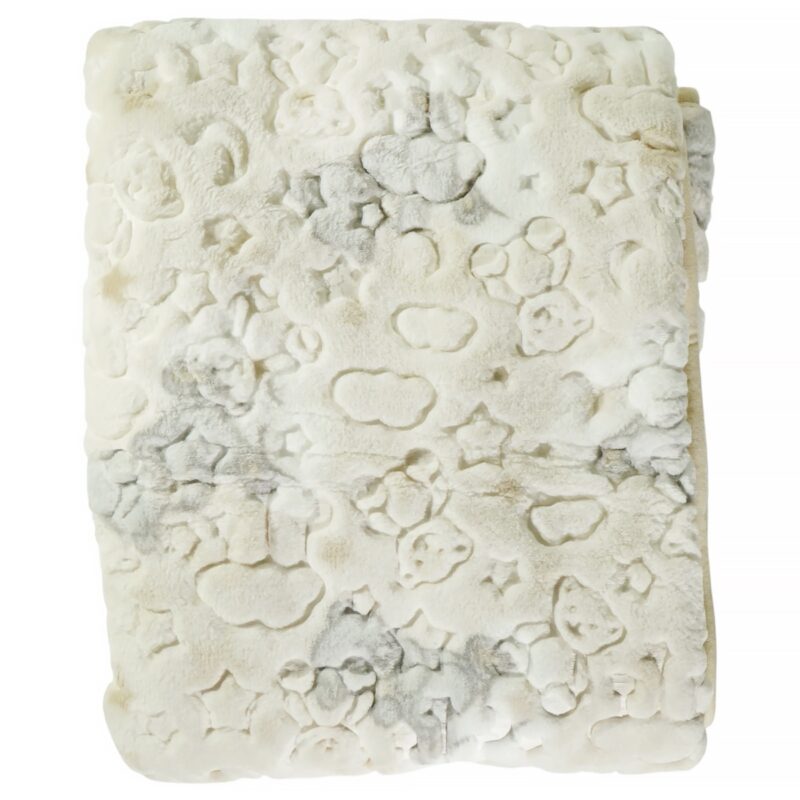 Golden Spring βελουτέ βρεφική κουβέρτα για κούνια «Beige Teddies» 1,04 cm x 1,26 cm