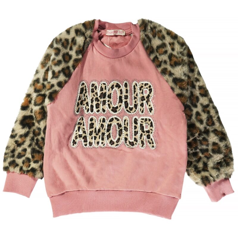 Panciko φούτερ μπλούζα με χνούδι «Amour»