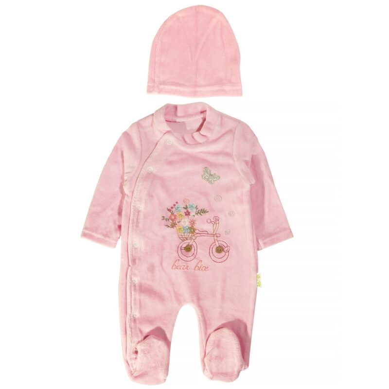 Pera Bebe ροζ φορμάκι με πλαϊνό άνοιγμα τρουκς για εύκολο άλλαγμα