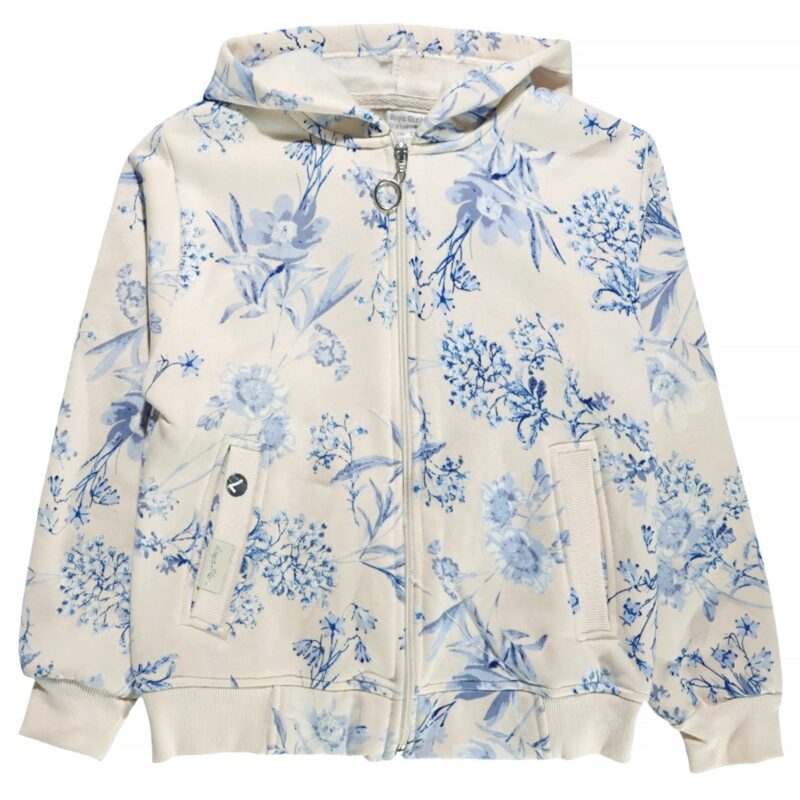 Royal Kids ζακέτα με κουκούλα και χνούδι στο εσωτερικό «Winter Flowers»