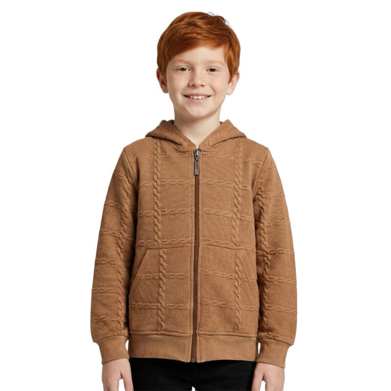 CMK Kids ζακέτα με κουκούλα από λεπτό ύφασμα «Coffee»