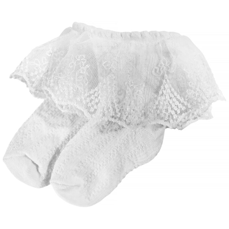 Olay Socks καλτσούλες με τούλι «White Celebrate»