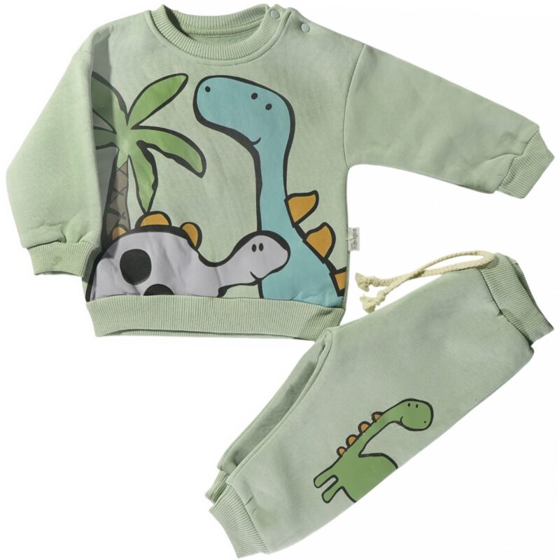 Baby Flamindo βρεφικό σετ φόρμας με χνούδι «Wild Family»