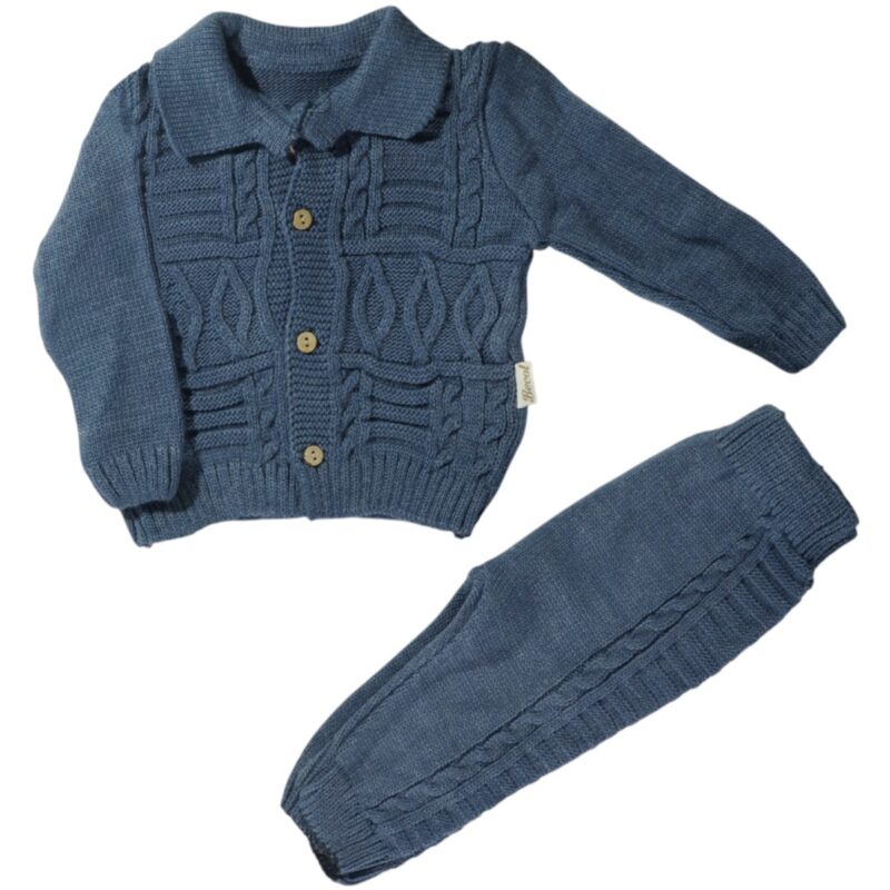 Becol βρεφικό πλεκτό σετ «Classical Blue Knit»