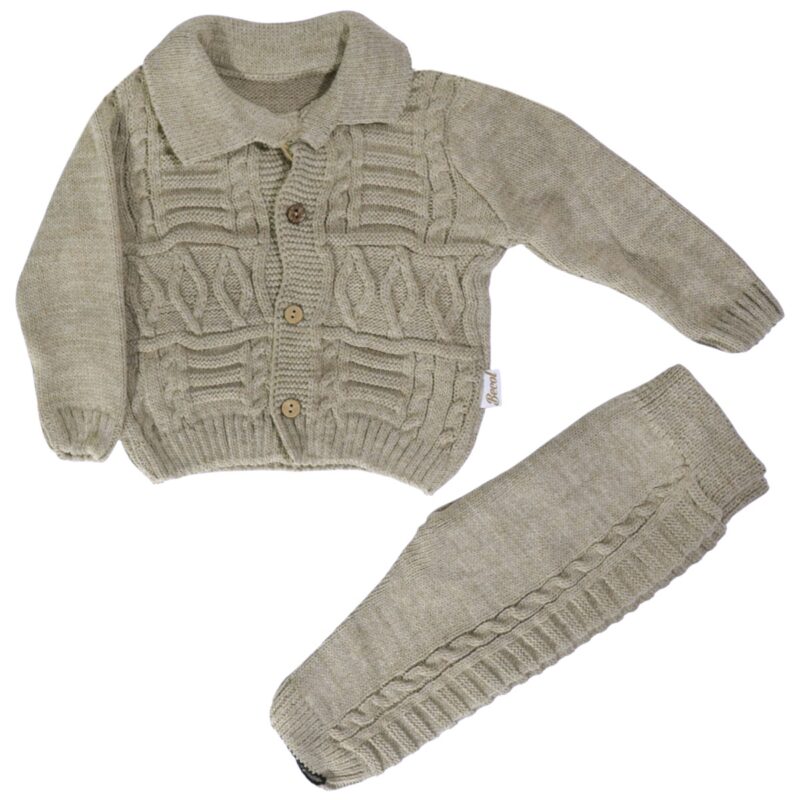 Becol βρεφικό πλεκτό σετ «Classical Brown Knit»