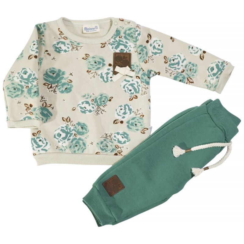 Miniworld βρεφικό σετ φόρμας με χνούδι «Flower Girl»