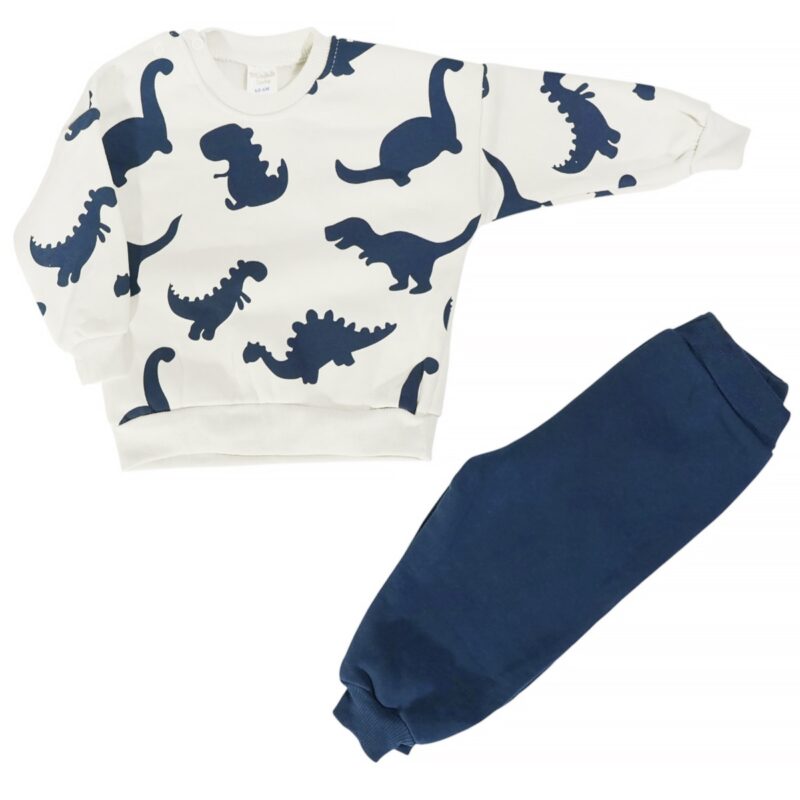 Minibilx Baby βρεφικό σετ φόρμας με χνούδι «So Many Dinos»