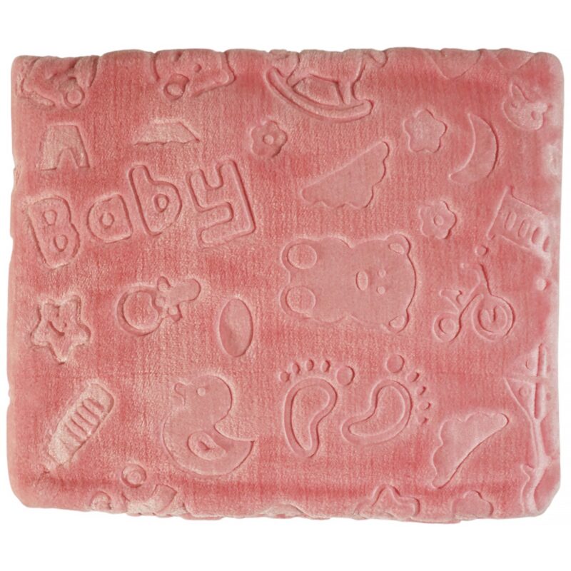 Recos βελουτέ κουβέρτα για κούνια «Pink Baby» (1,00 m x 1,20 m)