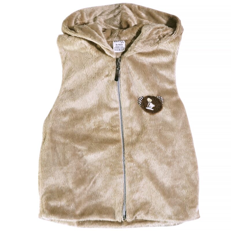 Eliss αμάνικη γούνινη ζακέτα με κουκούλα «Cool Furry»