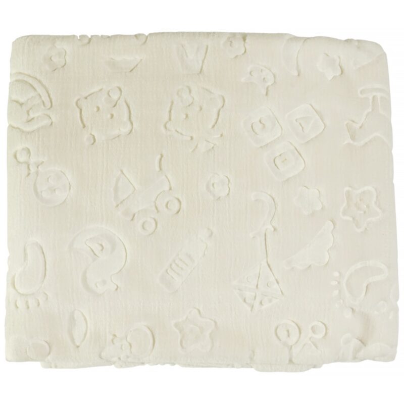 Recos βελουτέ κουβέρτα για κούνια «Ecru Baby» (1,00 m x 1,20 m)