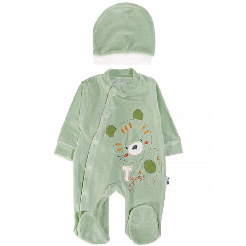 Efilix Baby ολόσωμο βελουτέ φορμάκι με σκουφάκι «The Veraman Tiger»
