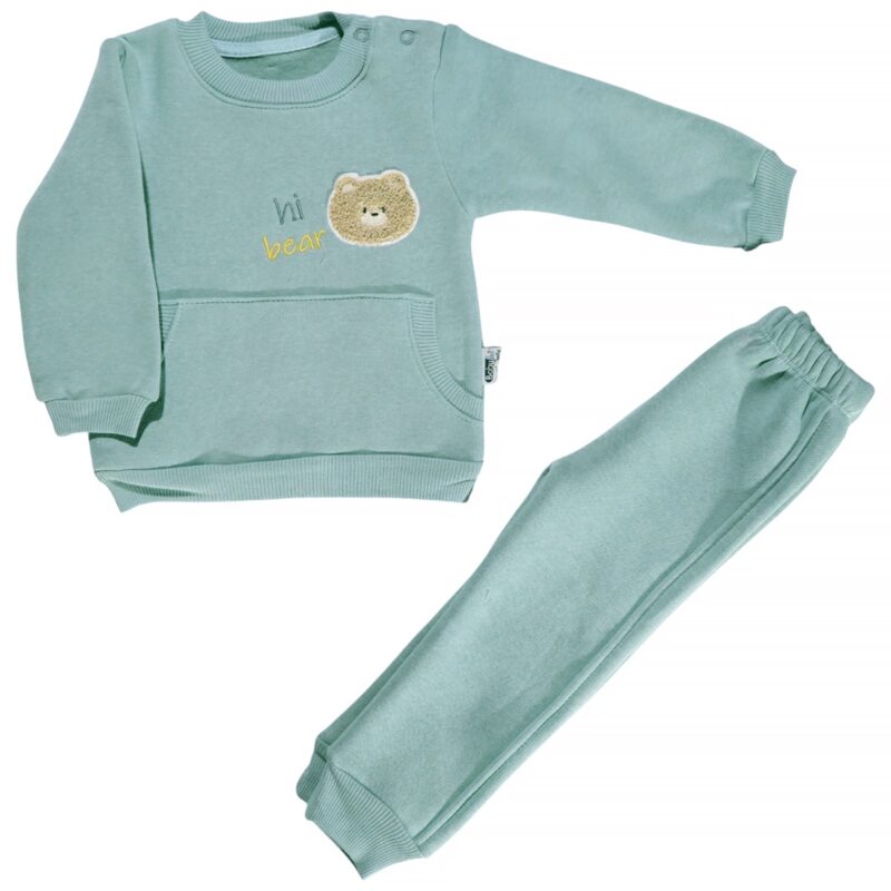 Baby Hi βρεφικό σετ φόρμας με χνούδι «Hi Bear»