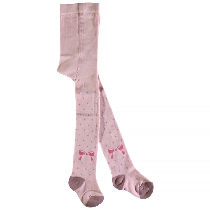 Melody Baby χοντρό καλσόν «Pink Perfect Bow»