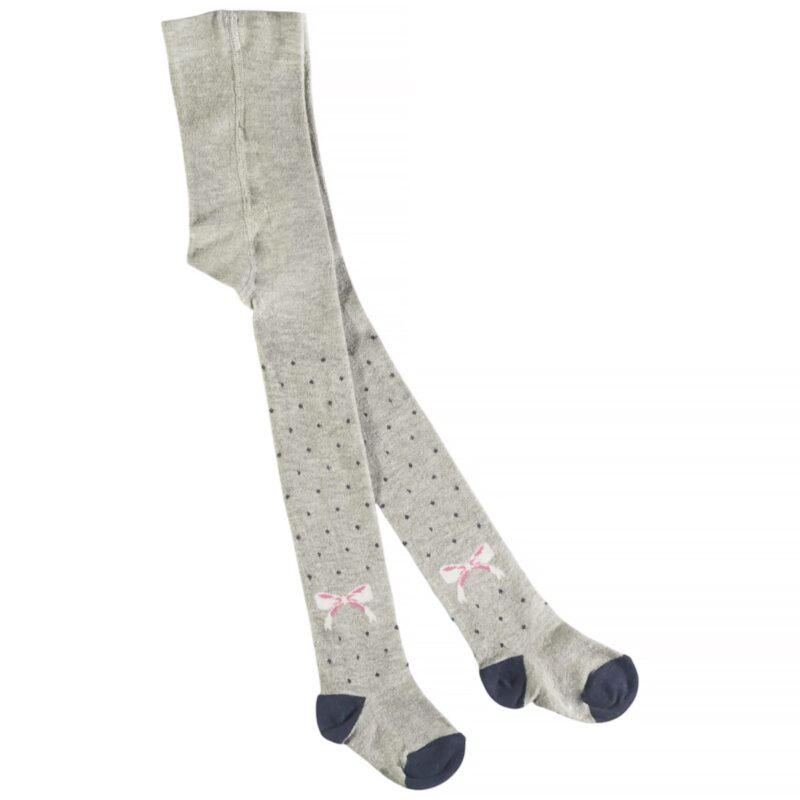 Melody Baby χοντρό καλσόν «Grey Perfect Bow»