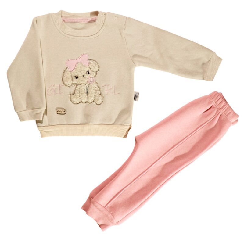 Baby Hi βρεφικό σετ φόρμας με χνούδι «Puppy Girl»