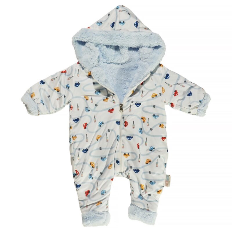 Story Baby βρεφική φόρμα εξόδου με κουκούλα «Perfect Cars»