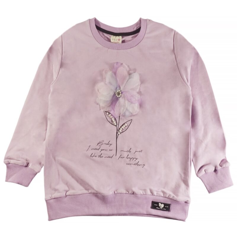 Star File φούτερ μπλούζα από λεπτό ύφασμα «Purple Tule Flower»