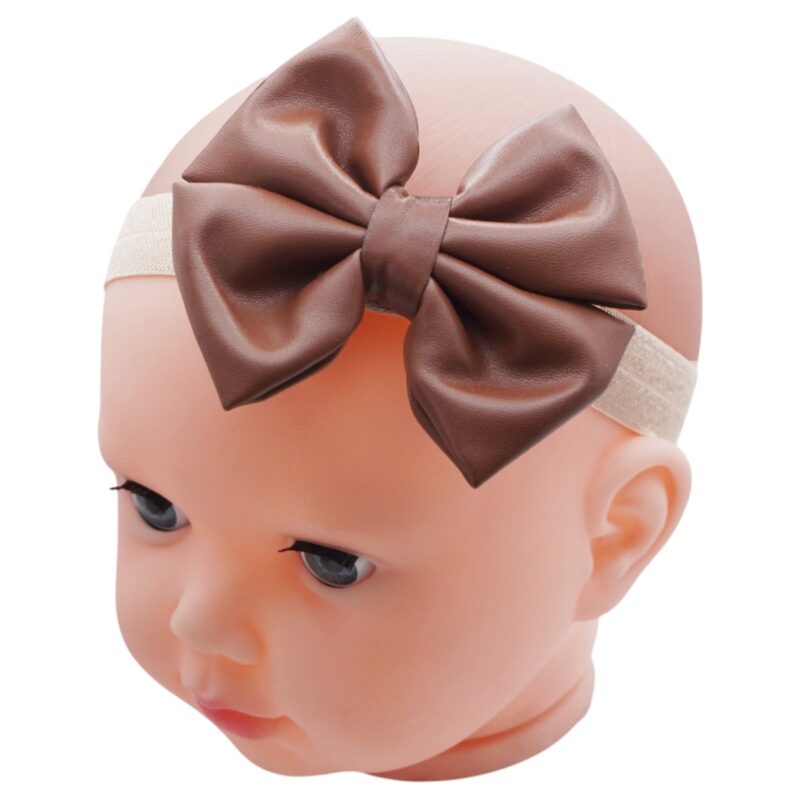 Defne κορδέλα μαλλιών «Lether Brown Bow»