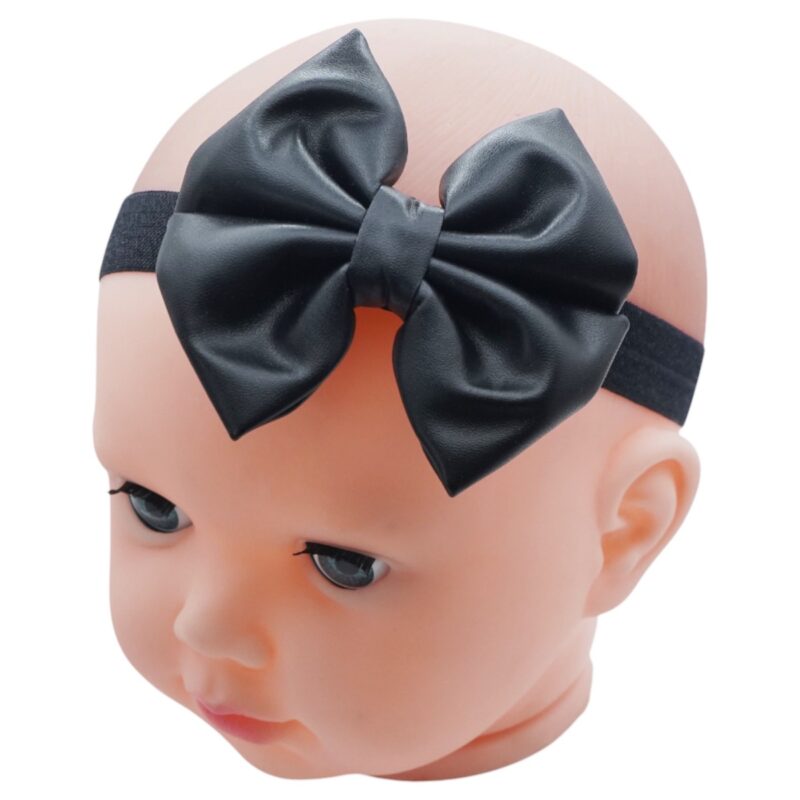 Defne κορδέλα μαλλιών «Lether Black Bow»