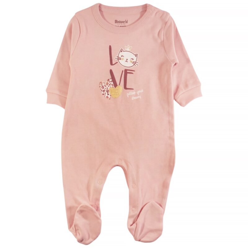 Miniworld ολόσωμο φορμάκι από λεπτό ύφασμα «Love Kitten»