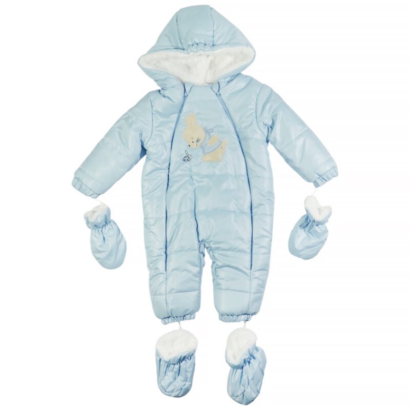 Kids Buude puffer βρεφική φόρμα εξόδου με κουκούλα «Boy Bunny»
