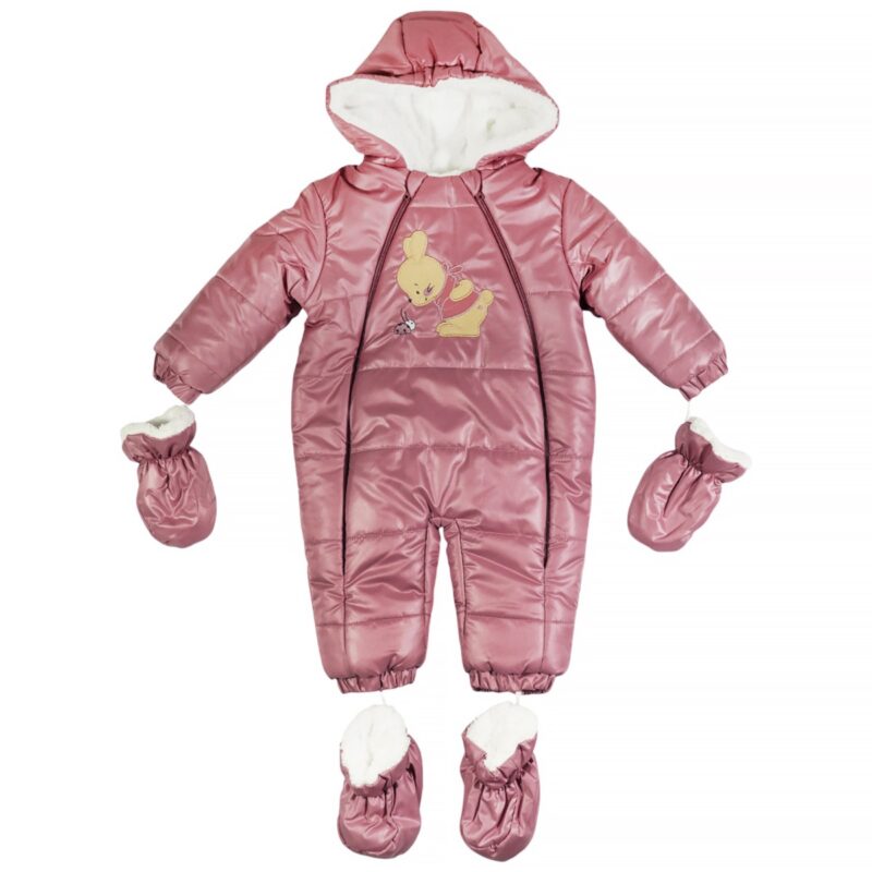 Kids Buude puffer βρεφική φόρμα εξόδου με κουκούλα «Girl Bunny»