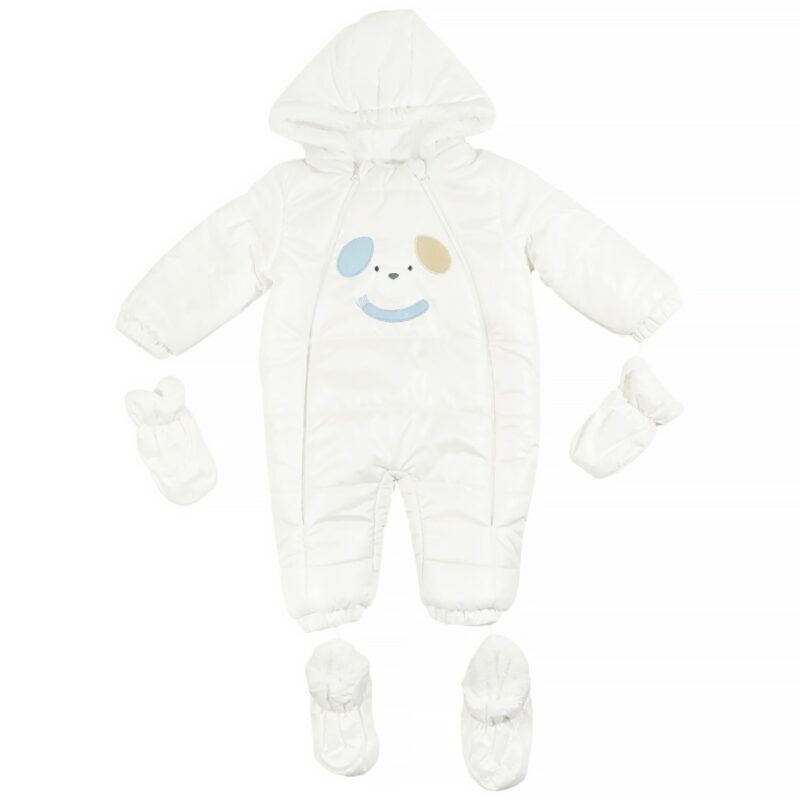 Kids Buude βρεφική puffer φόρμα εξόδου με κουκούλα «Warm Doggy»