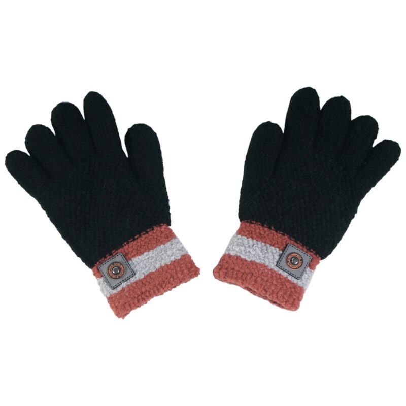Kitti παιδικά πλεκτά γάντια «Grey Black»