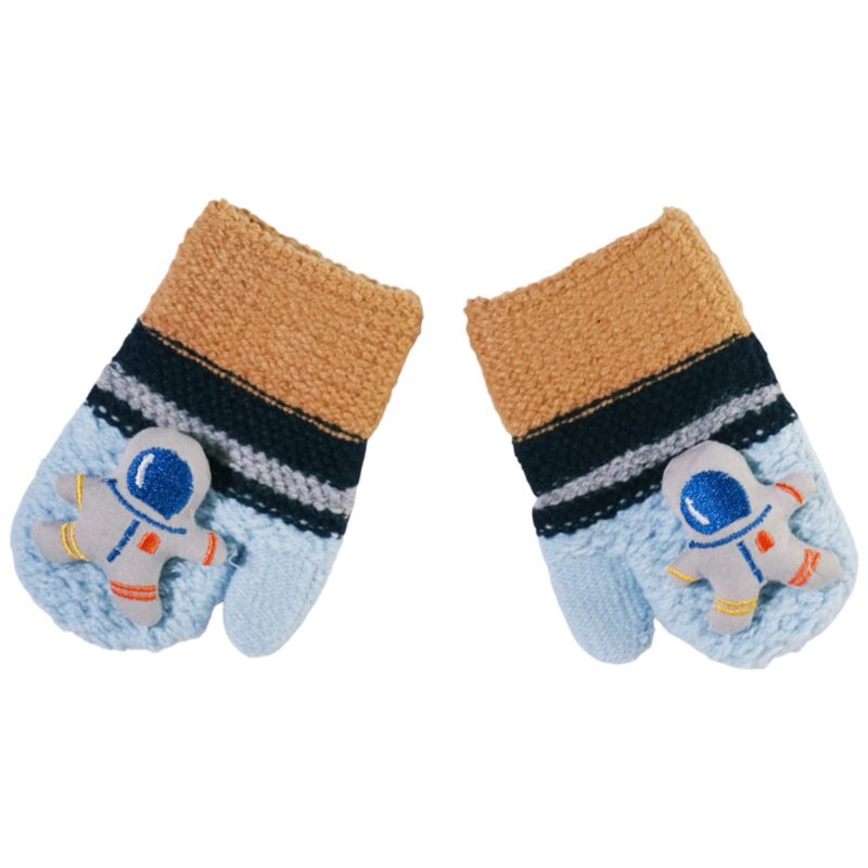 Kitti παιδικά πλεκτά γάντια χούφτες «Light Blue Astronaut»