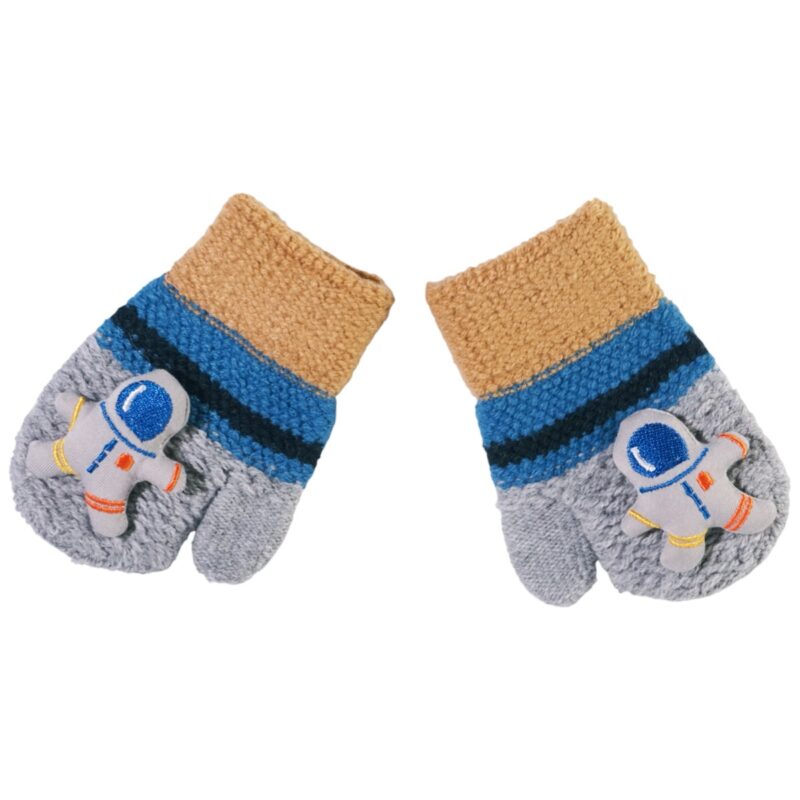 Kitti παιδικά πλεκτά γάντια χούφτες «Grey Astronaut»