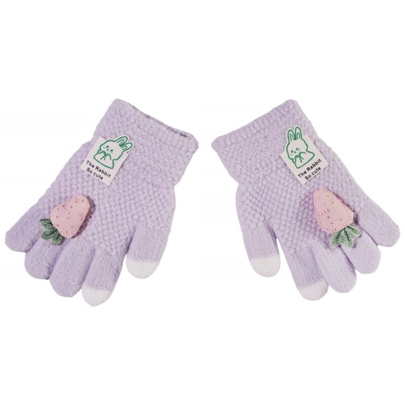 Kitti παιδικά πλεκτά γάντια «Purple Carrot»