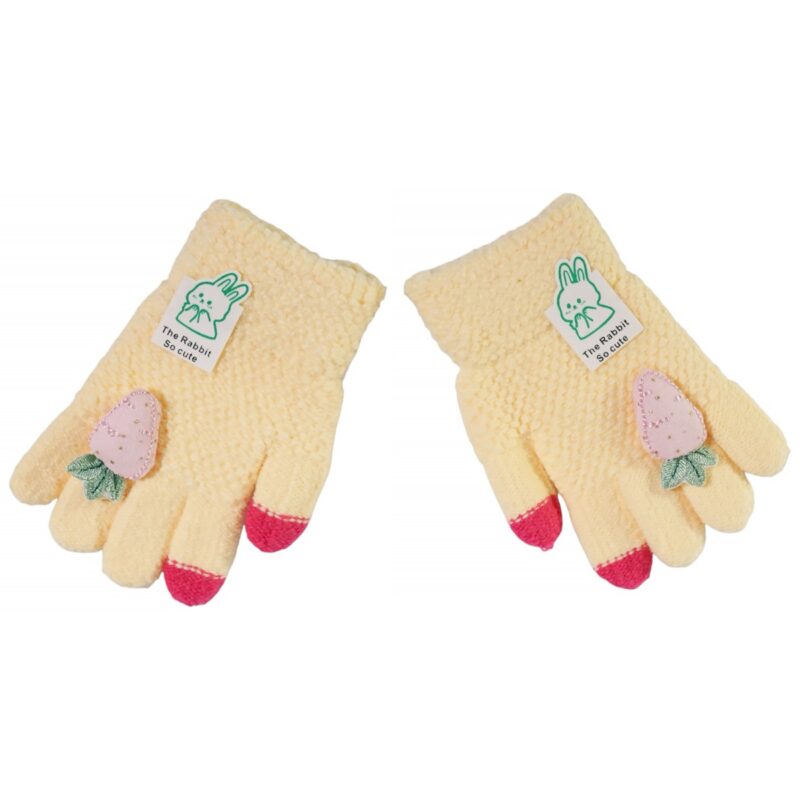 Kitti παιδικά πλεκτά γάντια «Yellow Carrot»