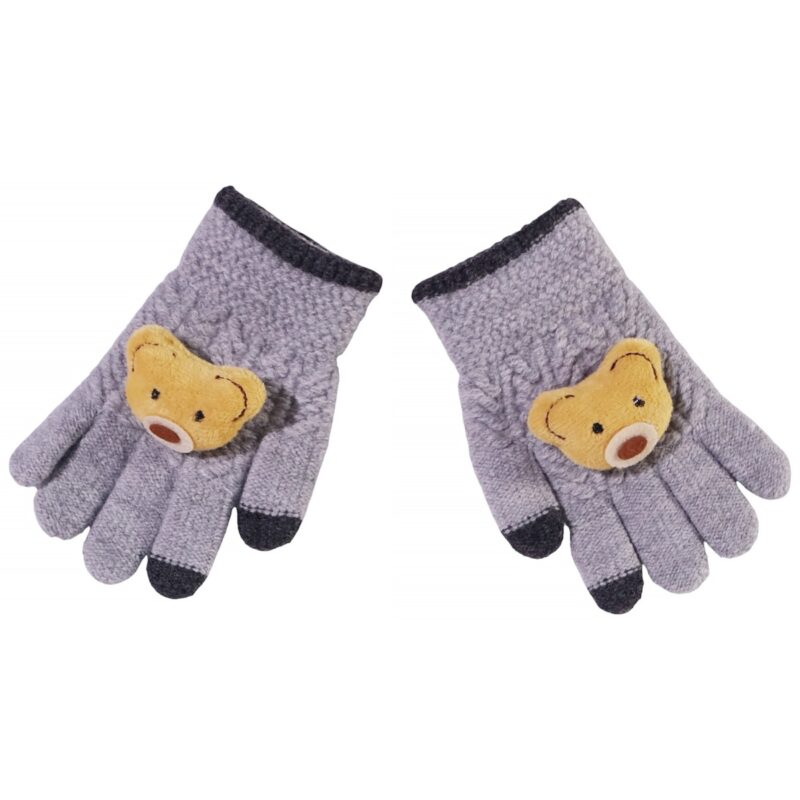 Kitti παιδικά πλεκτά γάντια «Grey Teddy»