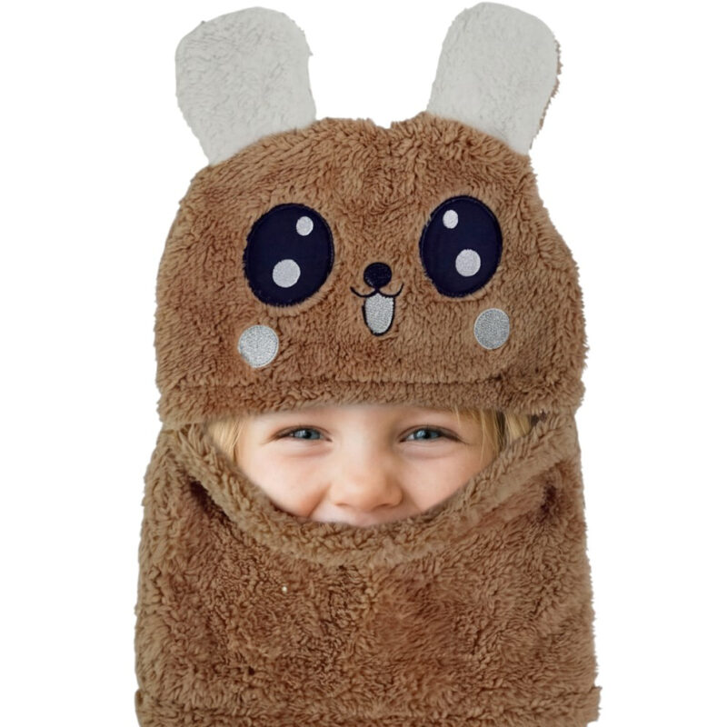 Minikep παιδικό σκουφάκι full face «Brown Panda»