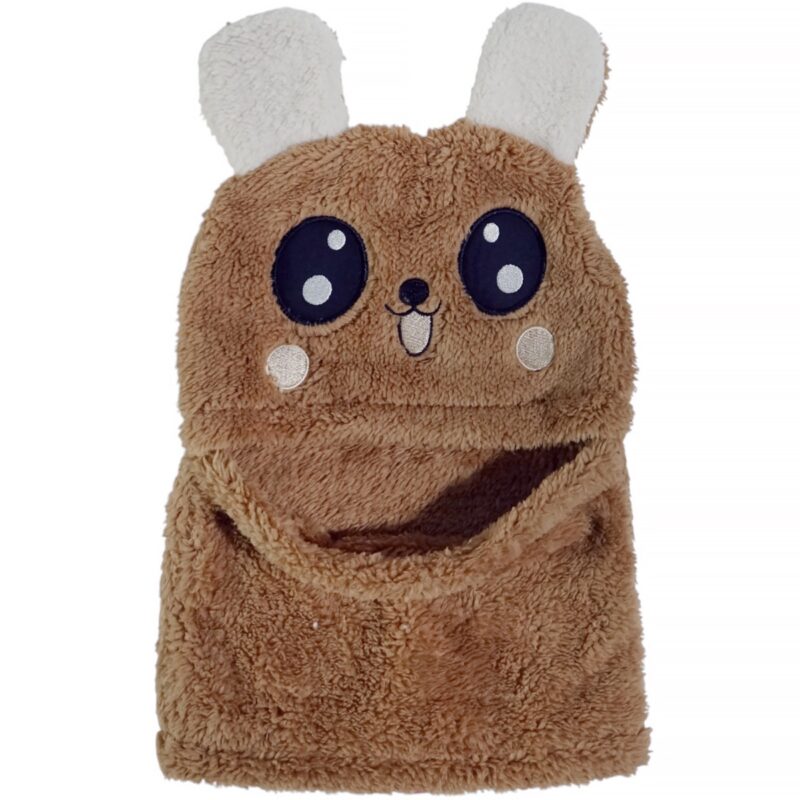 Minikep παιδικό σκουφάκι full face «Brown Panda»