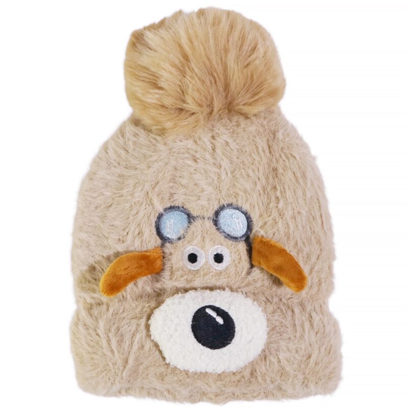 Prahar πλεκτό σκουφάκι «Beige Doggy»