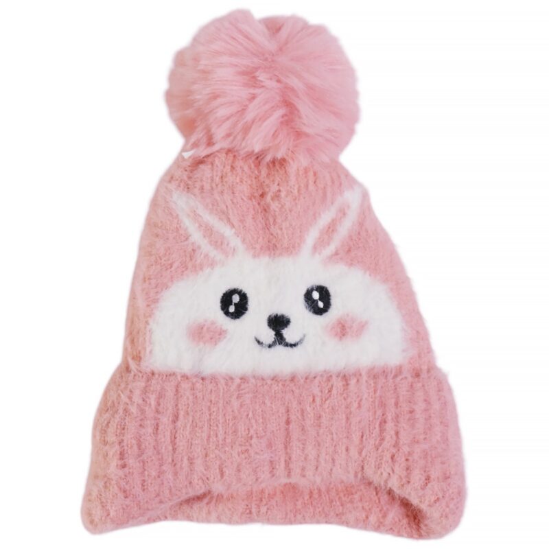 Prahar πλεκτό σκουφάκι «Candy Pink Rabbit»