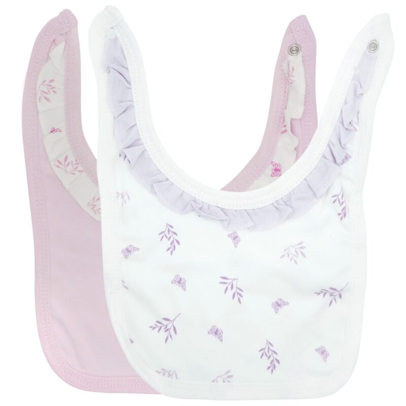 Moi Noi σετ δυο βρεφικές σαλιάρες «Cute Butterflies»