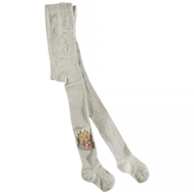 Defne Baby χοντρό καλσόν «Grey Flowers»