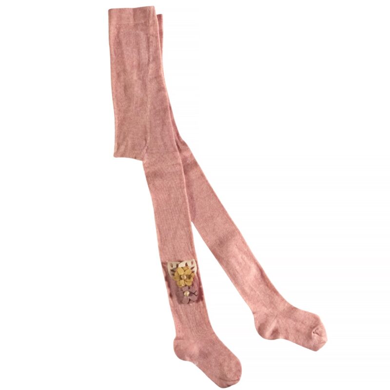 Defne Baby χοντρό καλσόν «Salmon Flowers»